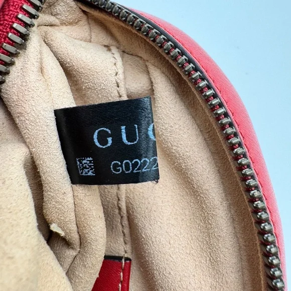 Gucci Marmont Oval Belt Bag Interlocking GG Quilted Leather Red Small 75 cm - Picture 14 of 16